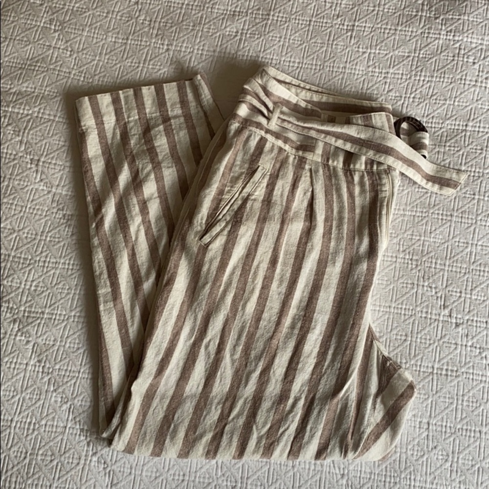 Anthropologie cropped linen pants